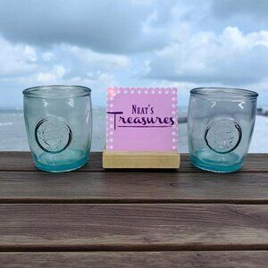 Vidrios San Miguel 100% AUTHENTIC RECYCLED GLASS Green Tint 12oz Glasses Set 2